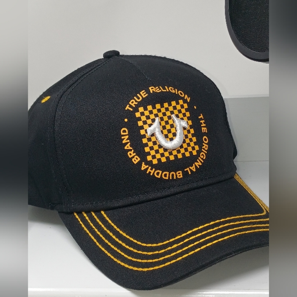 True Religion Black and Gold Cap